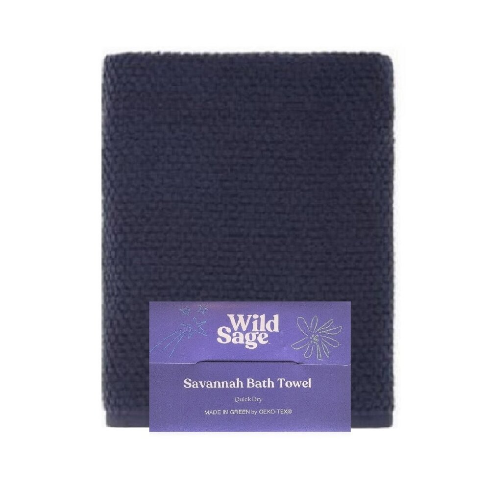 one new BIJOU BLUE Wild Sage Savannah Quick Dry 90% Cotton 30x54" BATH Towel